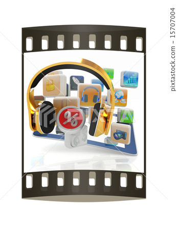 Smart Phone with Media Icons. The film strip 15707004