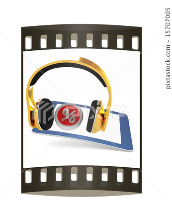 Phone on tablet pc with percent. The film strip 15707005