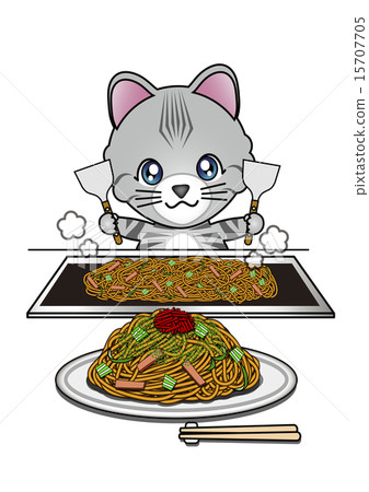 Cat grilled yakisoba Cat grilled yakisoba 15707705