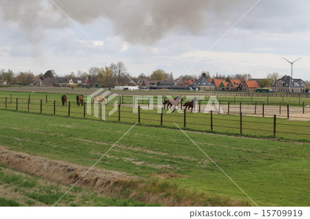 A steam locomotive from the Netherlands · Hoorn, a landscape of a ranch 15709919