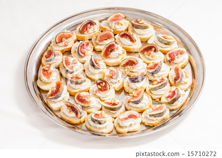 canape with cream cheese and fig canape with cream cheese and fig 15710272
