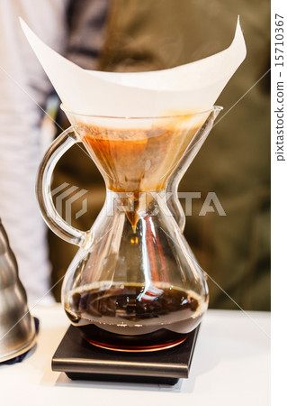 Making brewed coffee from steaming filter drip style 15710367