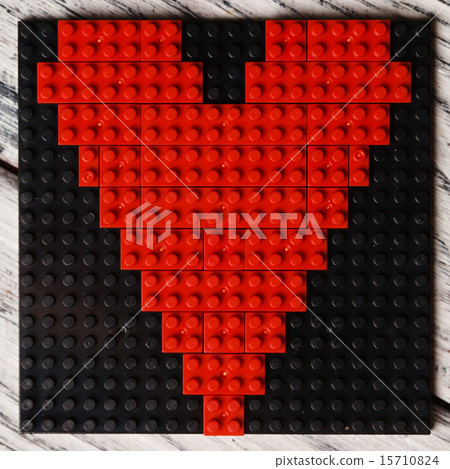 Heart of red plastic bricks Heart of red plastic bricks 15710824