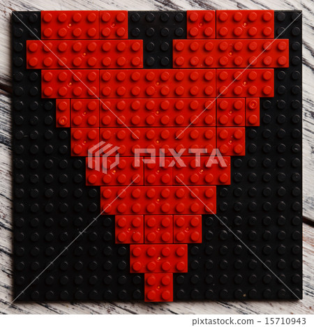 Heart of red plastic bricks Heart of red plastic bricks 15710943