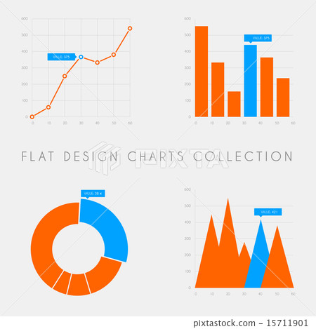 Set of vector flat design statistics charts and graphs Set of vector flat design statistics charts and graphs 15711901