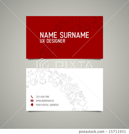 Modern simple business card template for ux designer Modern simple business card template for ux designer 15711931