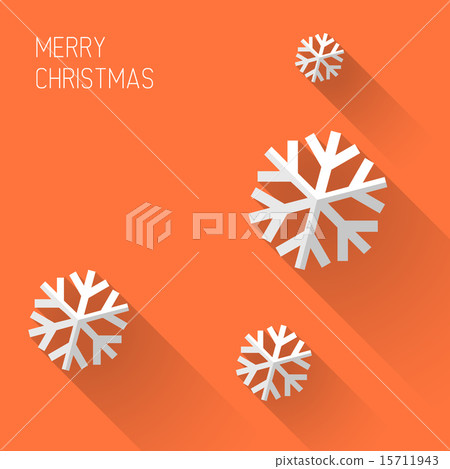 Modern orange christmas card with flat design Modern orange christmas card with flat design 15711943