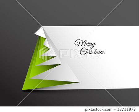Simple vector christmas tree made from paper - Stock Illustration ...
