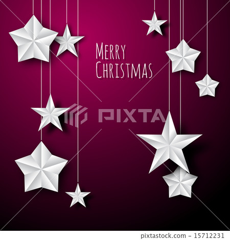 Vector white paper christmas stars 15712231