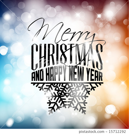 Retro christmas label on blurred background 15712292