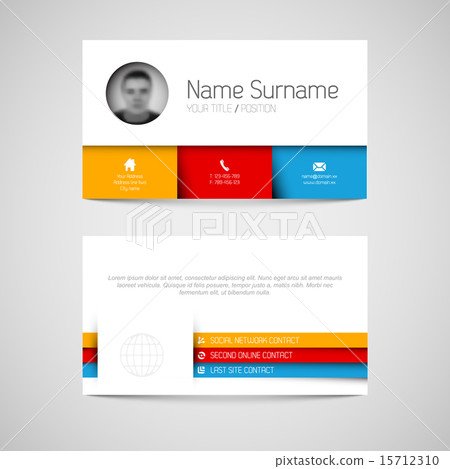 Modern business card template with flat user interface Modern business card template with flat user interface 15712310