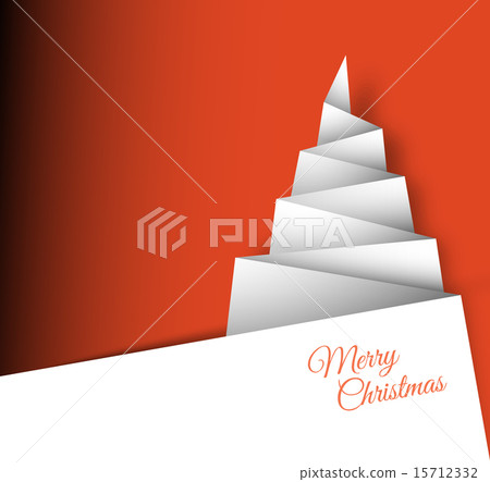 Simple vector christmas tree made from paper 15712332