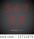 Vector low poly (wired) numbers font 15712478