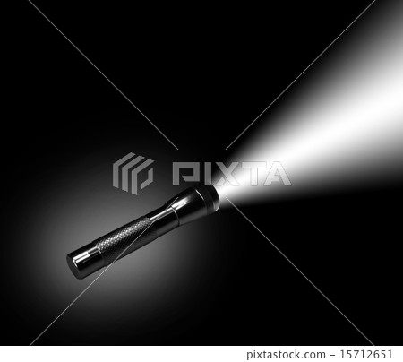 Aluminum flashlight in night 15712651