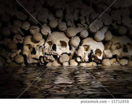 Skulls and bones from charnel-house.. Skulls and bones from charnel-house.. 15712858