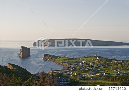 Panoramic view of perce village and Perce Rock, Ga Panoramic view of perce village and Perce Rock, Ga 15713620