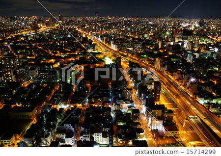 Night view of Osaka 15714299