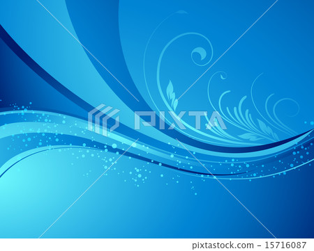Seasonal  nature abstract background. Eco Vector floral pattern. Blue color.  15716087