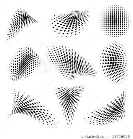 Set of Abstract Halftone Design Elements 15716096