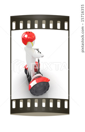 3d man on ecological transport. The film strip 3d man on ecological transport. The film strip 15716355