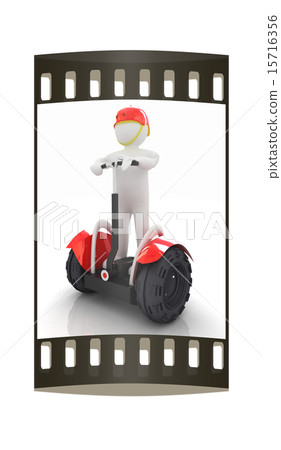 3d man on ecological transport. The film strip 3d man on ecological transport. The film strip 15716356