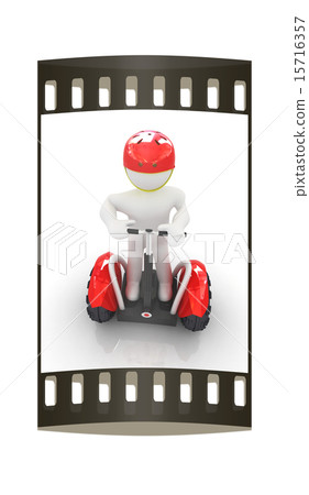 3d man on ecological transport. The film strip 3d man on ecological transport. The film strip 15716357