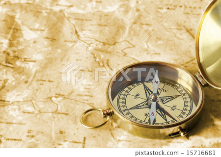 Compass on old map 15716681