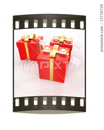 Bright christmas gifts. The film strip 15716729