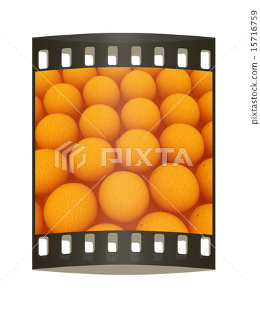 Many oranges background. The film strip 15716759