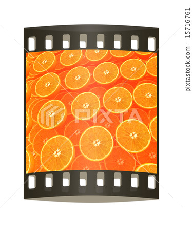 many half oranges background. The film strip many half oranges background. The film strip 15716761