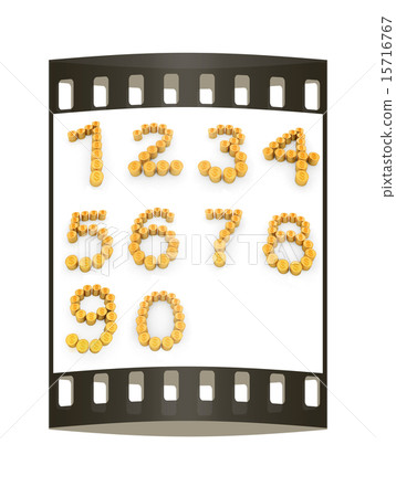 Set of the numbers of gold coins. The film strip Set of the numbers of gold coins. The film strip 15716767