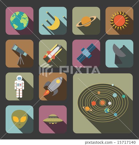 flat astronomy icon 15717140