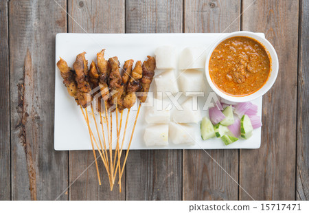 chicken satay shot from top down 15717471