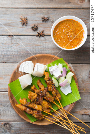 chicken satay shot from top down 15717474