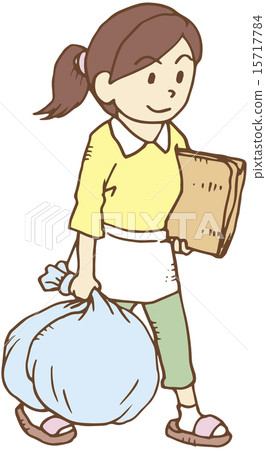 Housewife throwing away garbage 15717784