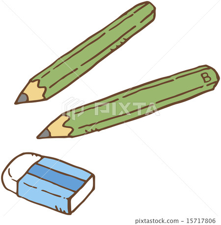 Pencil and Eraser - Stock Illustration [15717806] - PIXTA