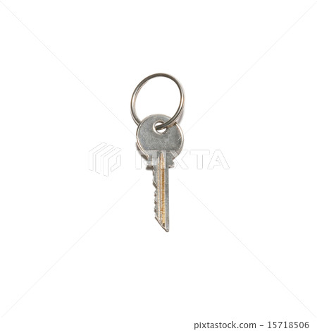 Silver key isolated on white. 15718506