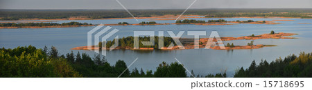 panoramic view river with islands 15718695