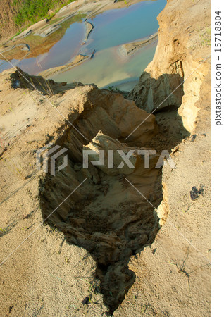 Sand ravine and water Sand ravine and water 15718804