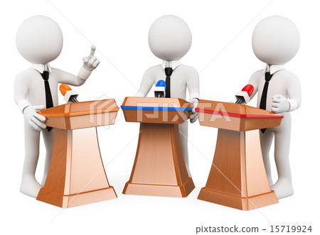 3D white people. Political debate 3D white people. Political debate 15719924