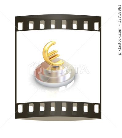 icon euro sign on podium. The film strip icon euro sign on podium. The film strip 15719963