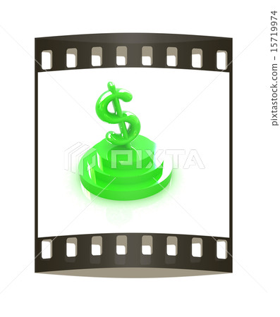 icon dollar sign on podium. The film strip icon dollar sign on podium. The film strip 15719974