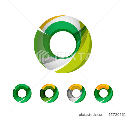 Set of abstract geometric company logo ring, circle 15720261