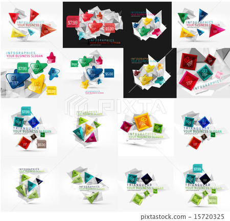 Set of light, paper design option infographic banner templates Set of light, paper design option infographic banner templates 15720325