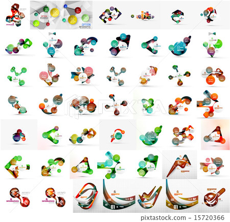Mega set of light, paper design option infographic banner templates Mega set of light, paper design option infographic banner templates 15720366