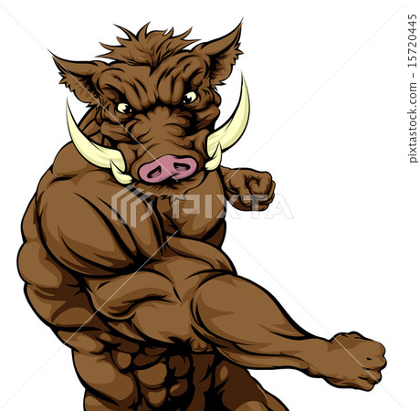 Tough muscular boar character - Stock Illustration [15720445] - PIXTA