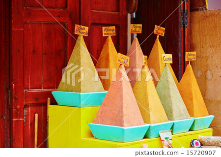 Selection of spices on a Moroccan market 15720907