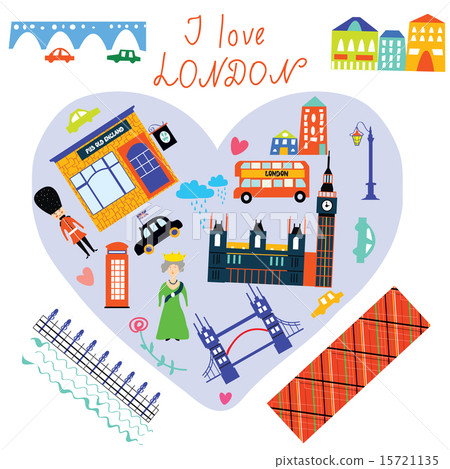 London love card with funny landmarks 15721135