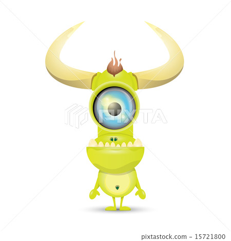 Green Cartoon cute monster Green Cartoon cute monster 15721800