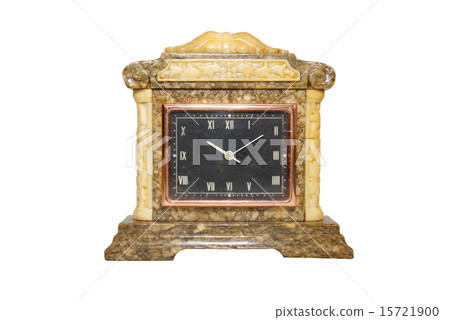 Old table clock isolated on white. Old table clock isolated on white. 15721900